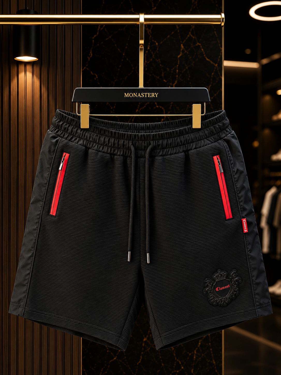 Short Clemont Negro Acanalado